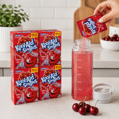 Kool-Aid Cherry Unsweetened Soft Drink Mix 0.13-Ounce Envelopes (Pack of 48)