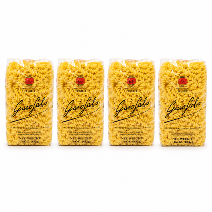 GAROFALO Premium Durum Wheat Semolina Fusilli Pasta Italian Made Bronze-Drawn (Pack of 4)