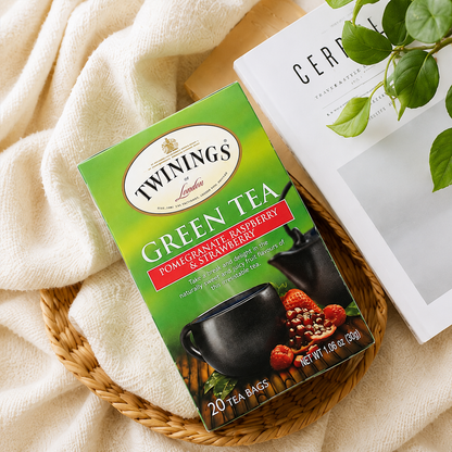Twinings Green Tea Pomegranate Raspberry & Strawberry 20 Bags Case of 6