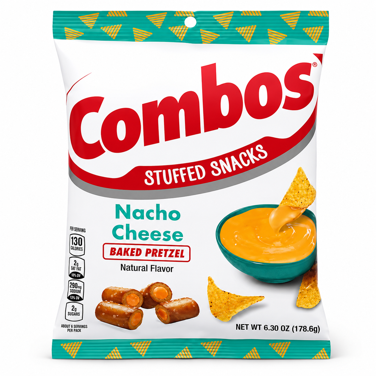 Combos Pretzel Snack Mix Nacho Cheese Flavor Baked 6.3 oz