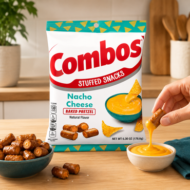 Combos Pretzel Snack Mix Nacho Cheese Flavor Baked 6.3 oz