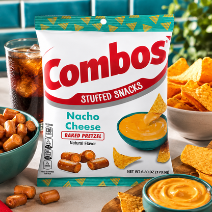 Combos Pretzel Snack Mix Nacho Cheese Flavor Baked 6.3 oz