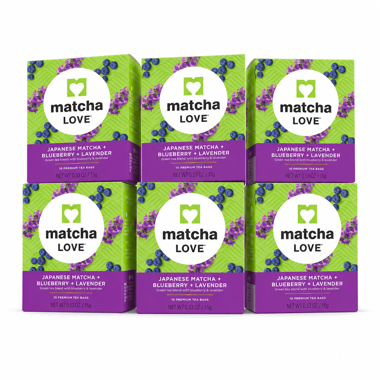 matcha LOVE Japanese Matcha + Blueberry + Lavender 10 Premium Tea Bags