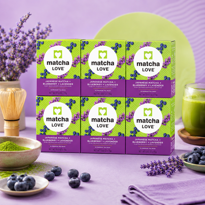 matcha LOVE Japanese Matcha + Blueberry + Lavender 10 Premium Tea Bags
