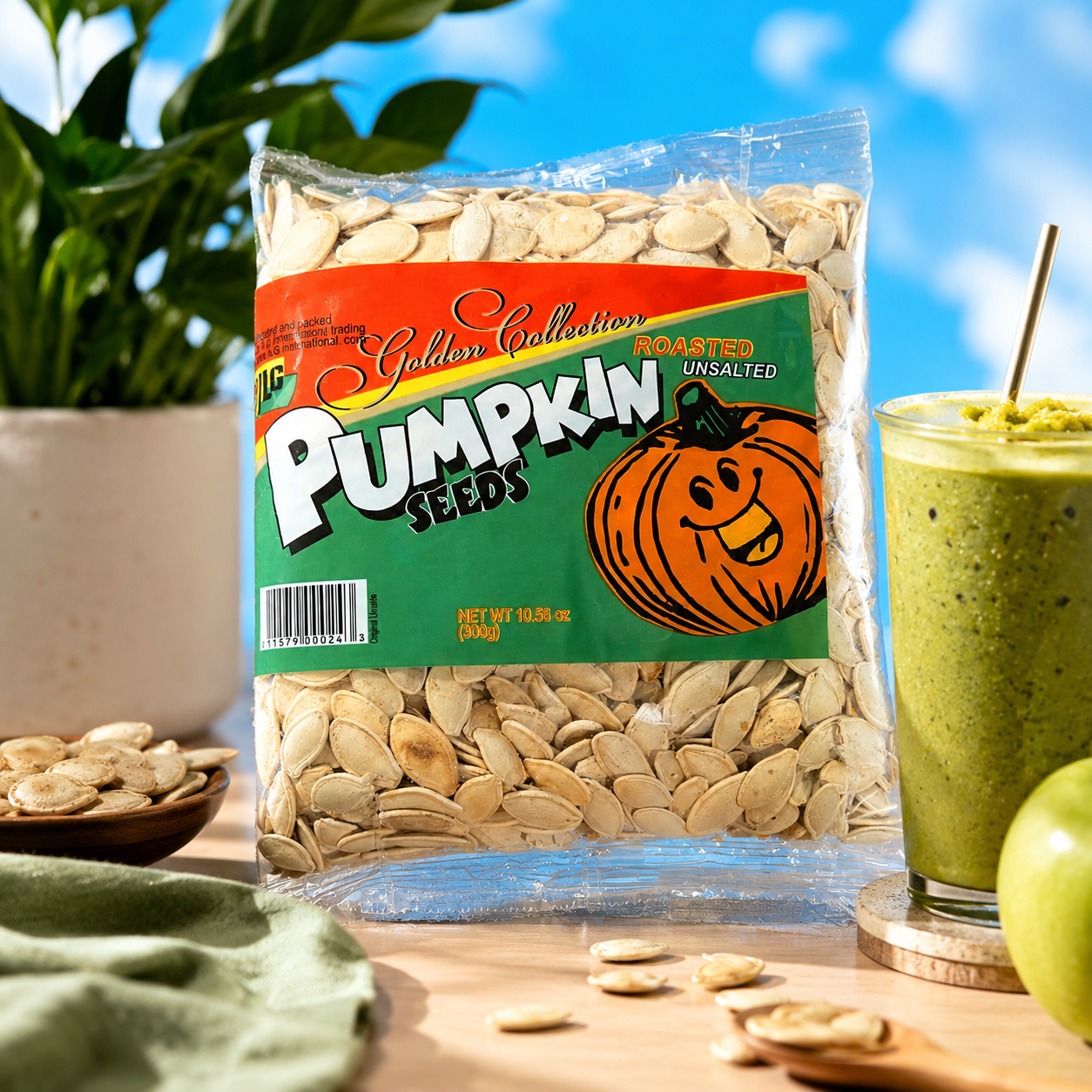 Golden Collection Unsalted Roasted Pumpkin Seeds 10.58 oz