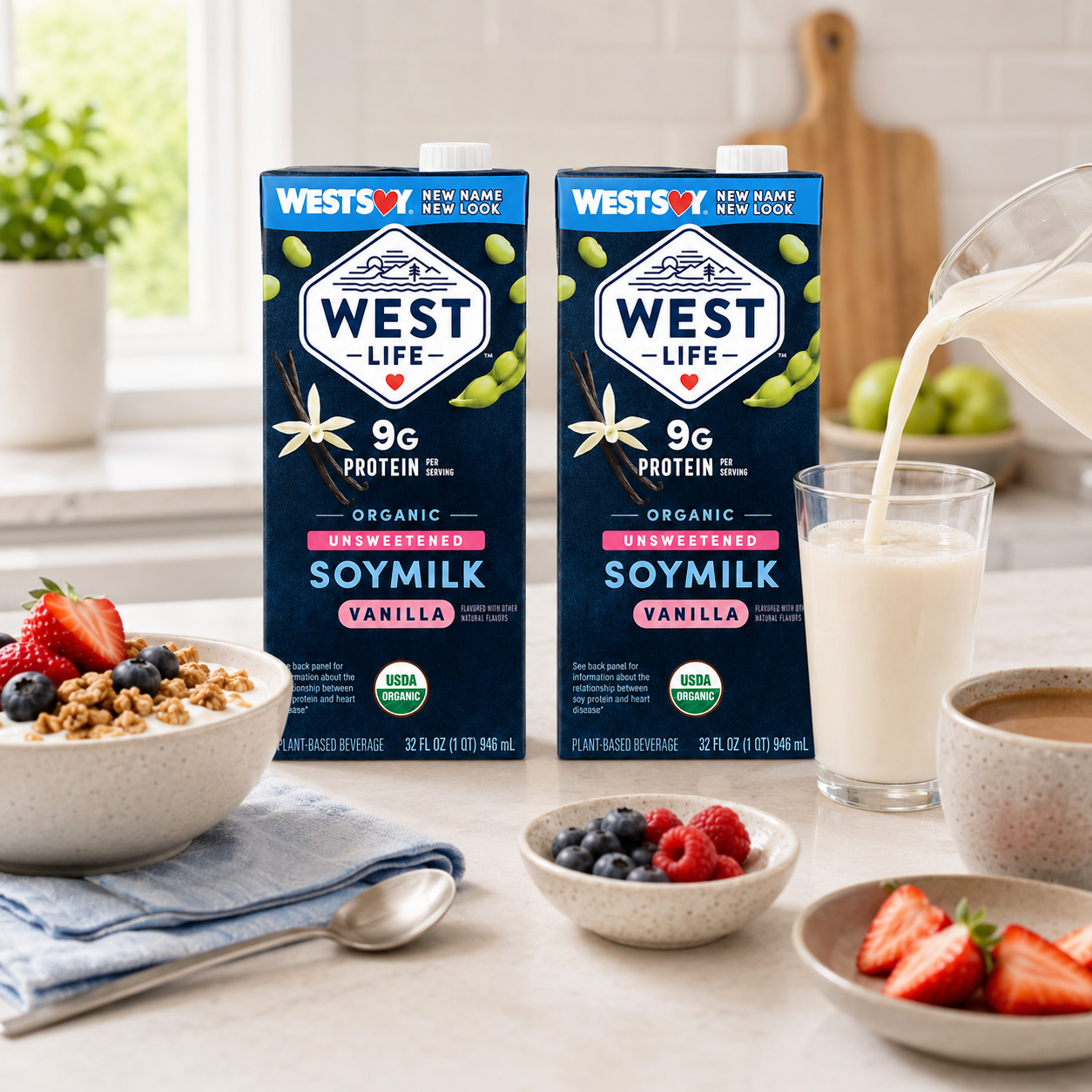 Westsoy Organic Unsweetened Vanilla Soymilk 32 oz