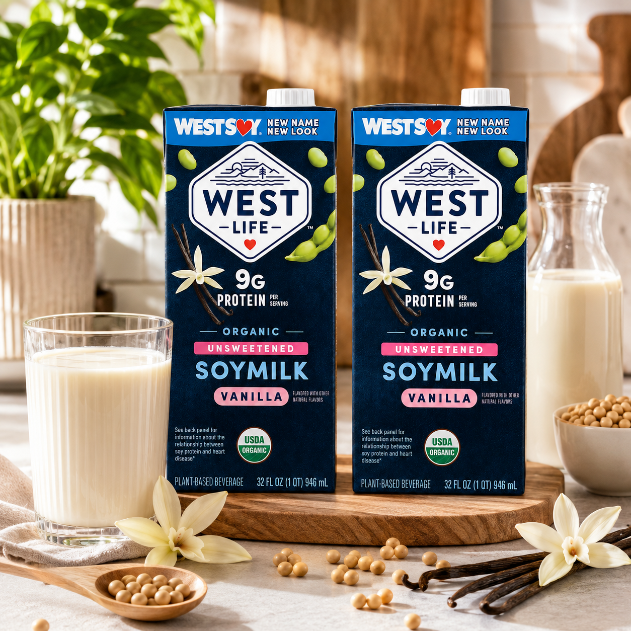 Westsoy Organic Unsweetened Vanilla Soymilk 32 oz