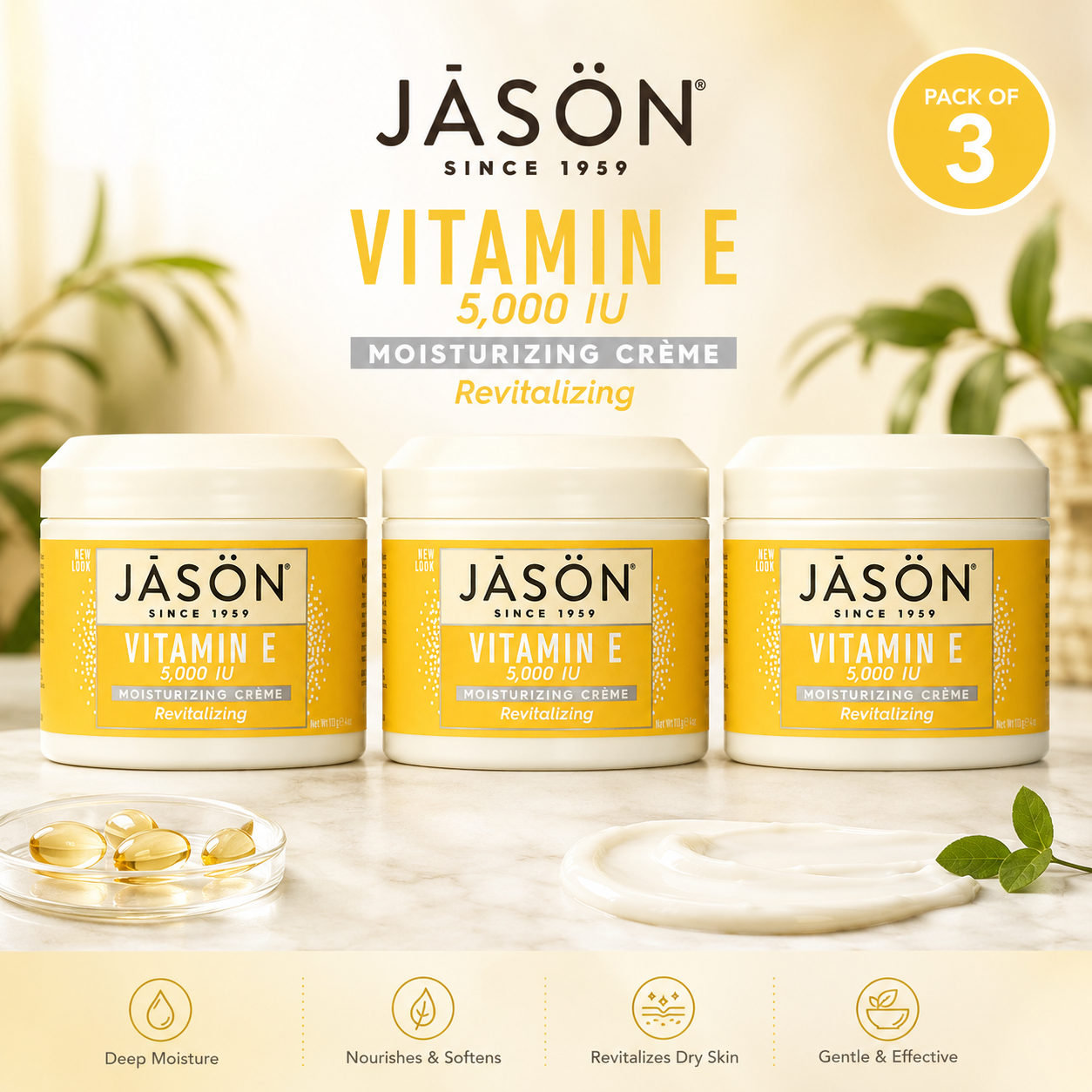 JASON Moisturizing Creme Revitalizing Vitamin E 4 oz