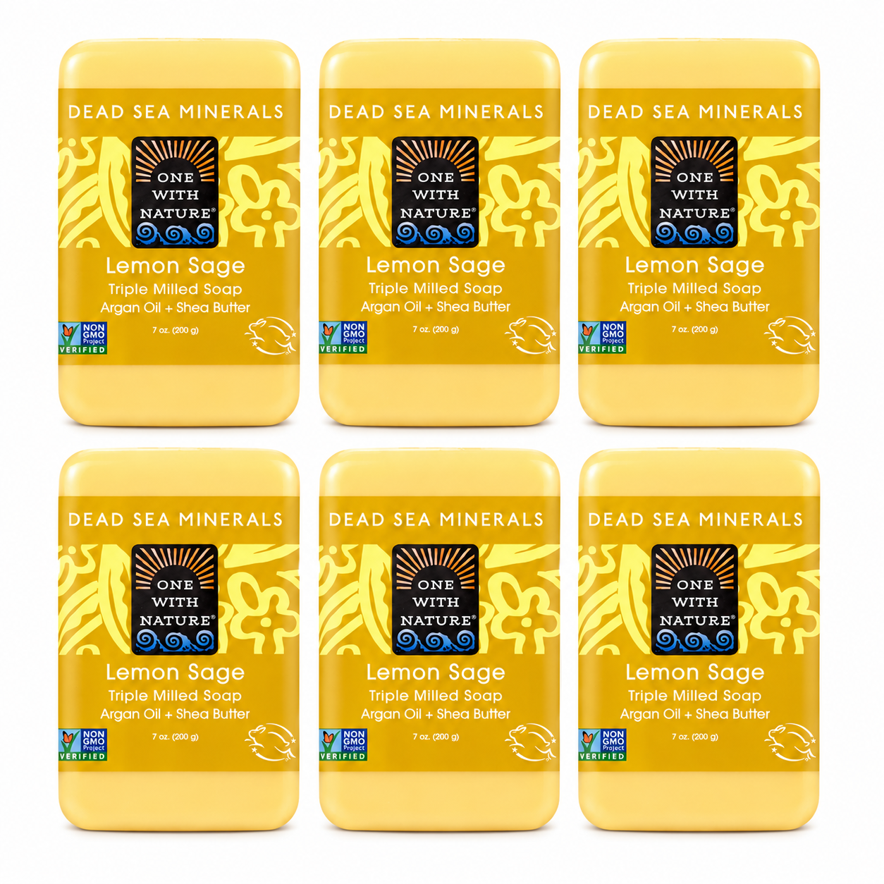 One With Nature Dead Sea Mineral Soap Lemon Sage 7-ozs One With Nature