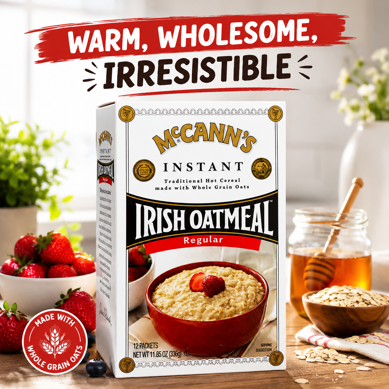 McCann's Irish Oatmeal Instant Oatmeal Regular 12 Packets Each 0.99 oz Mccann's Irish Oatmeal