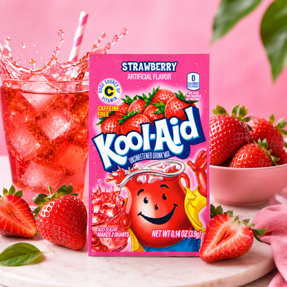 Kool-Aid Strawberry Flavored Unsweetened Caffeine Free Powdered Drink Mix 48 ct