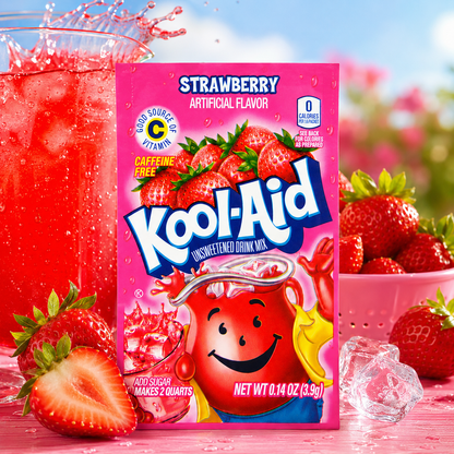 Kool-Aid Strawberry Flavored Unsweetened Caffeine Free Powdered Drink Mix 48 ct