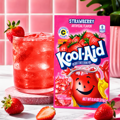 Kool-Aid Strawberry Flavored Unsweetened Caffeine Free Powdered Drink Mix 48 ct