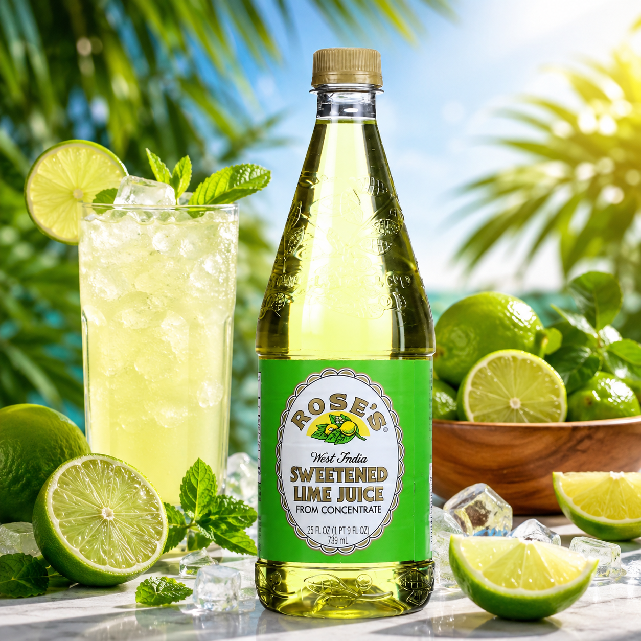 Rose's West India Sweetened Lime Juice 25 Fl Oz (Pack of 1)