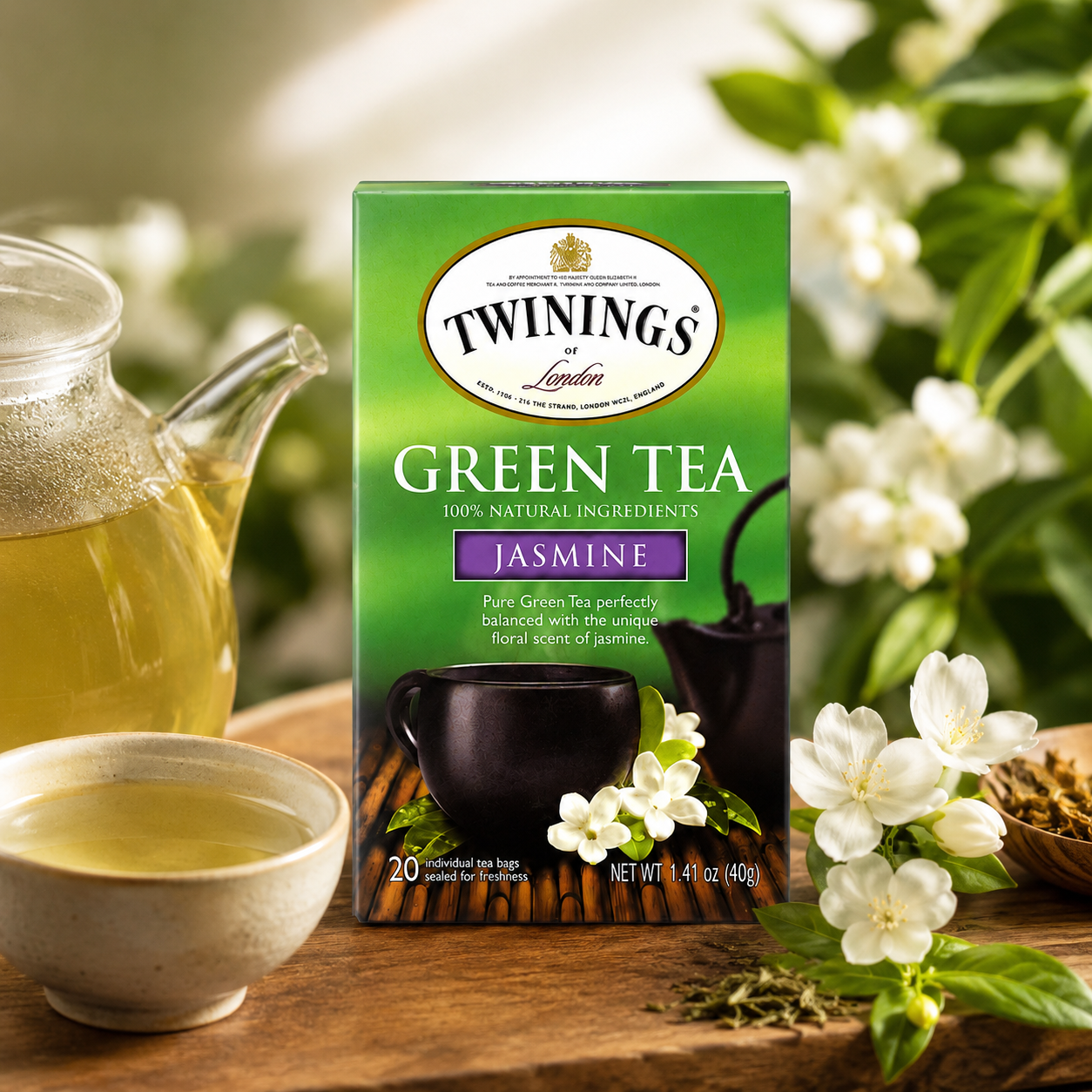 Twinings Jasmine Green Tea 20 Bags 3 Count