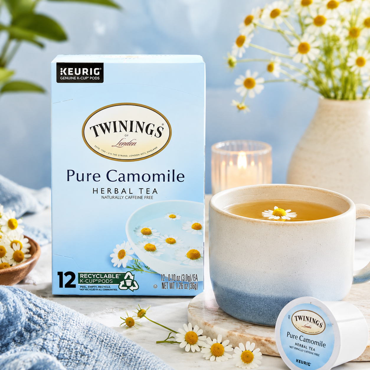 Twinings of London Pure Camomile Tea K-Cups for Keurig 12 Count