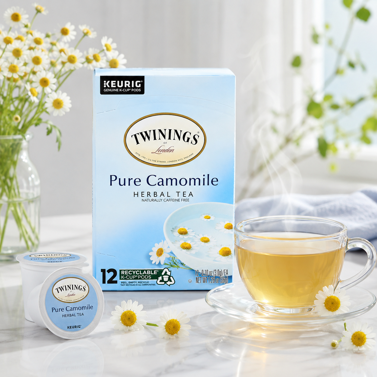 Twinings of London Pure Camomile Tea K-Cups for Keurig 12 Count