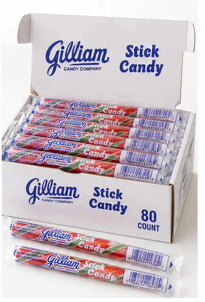 Gilliam Old Fashioned Candy Sticks Watermelon Flavor Box 80 ct