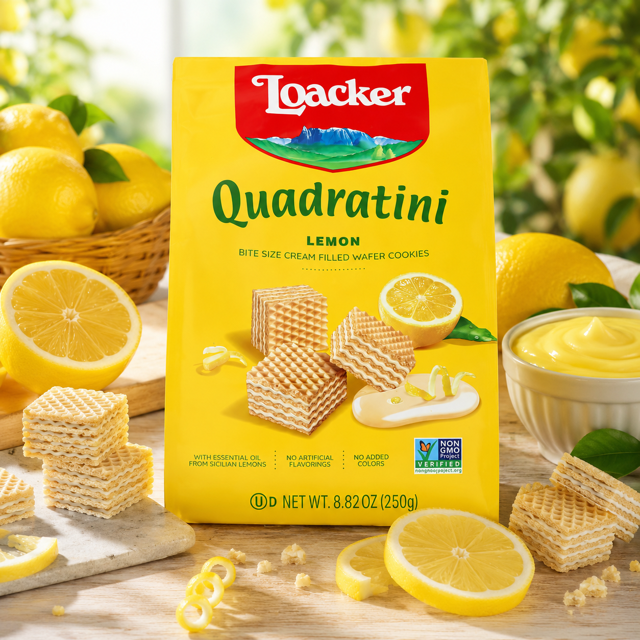 Loacker Quadratini Lemon Wafers 8.82 oz