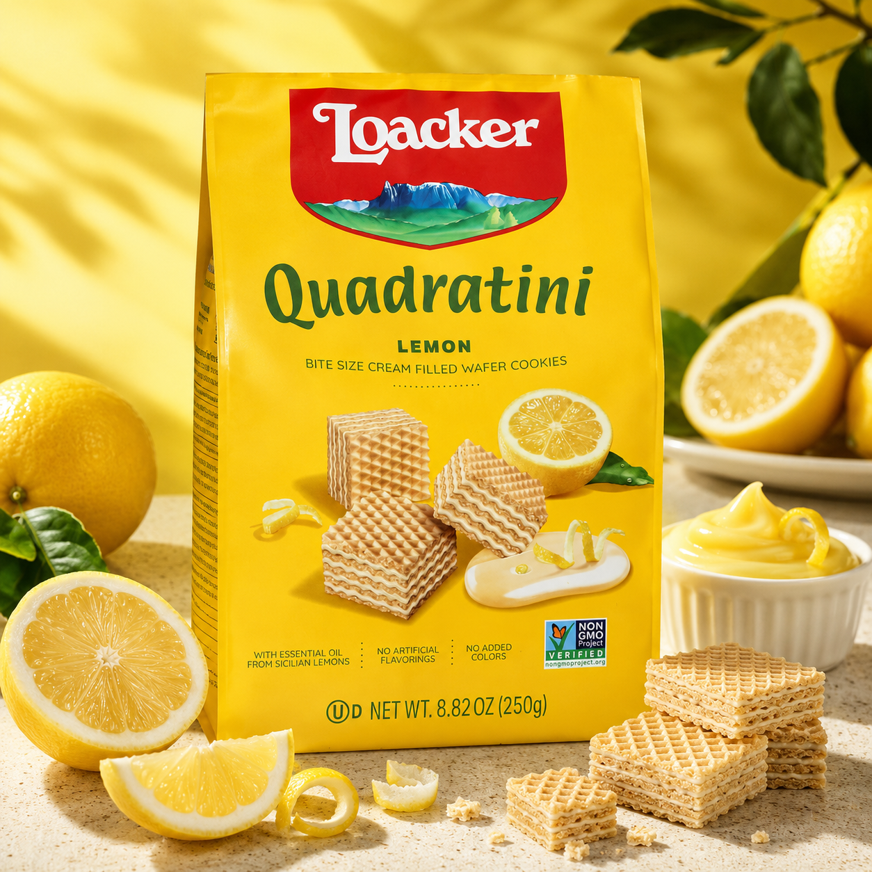 Loacker Quadratini Lemon Wafers 8.82 oz