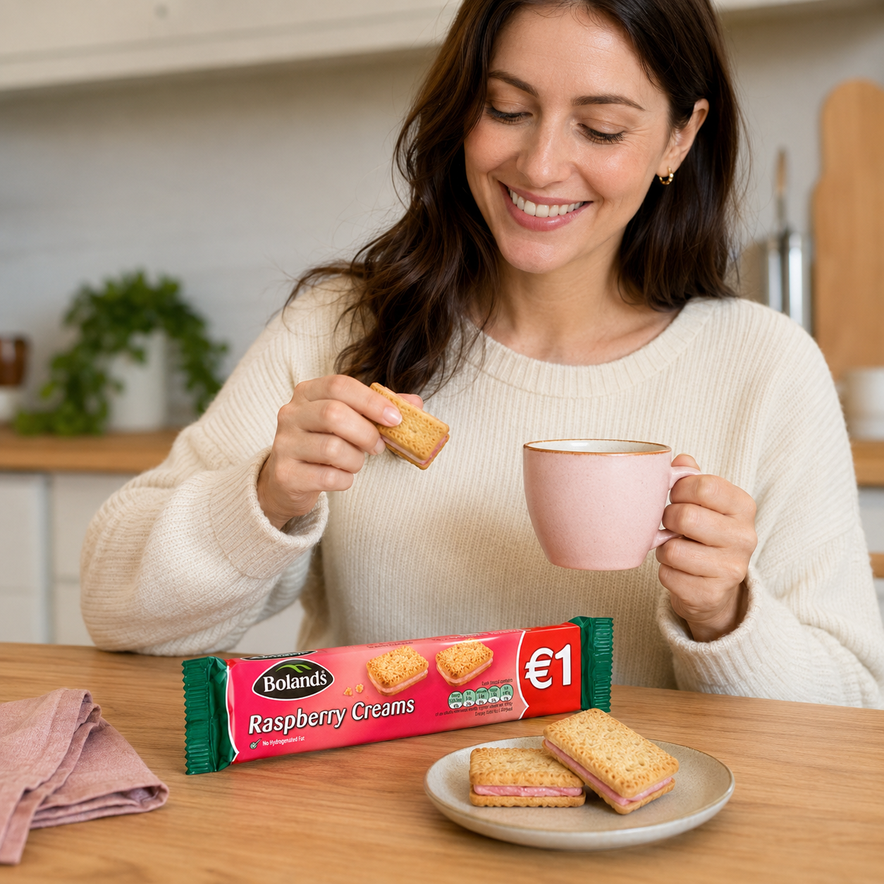 Bolands Raspberry Creams Irish Cookies (Pack of 3) 125g Each
