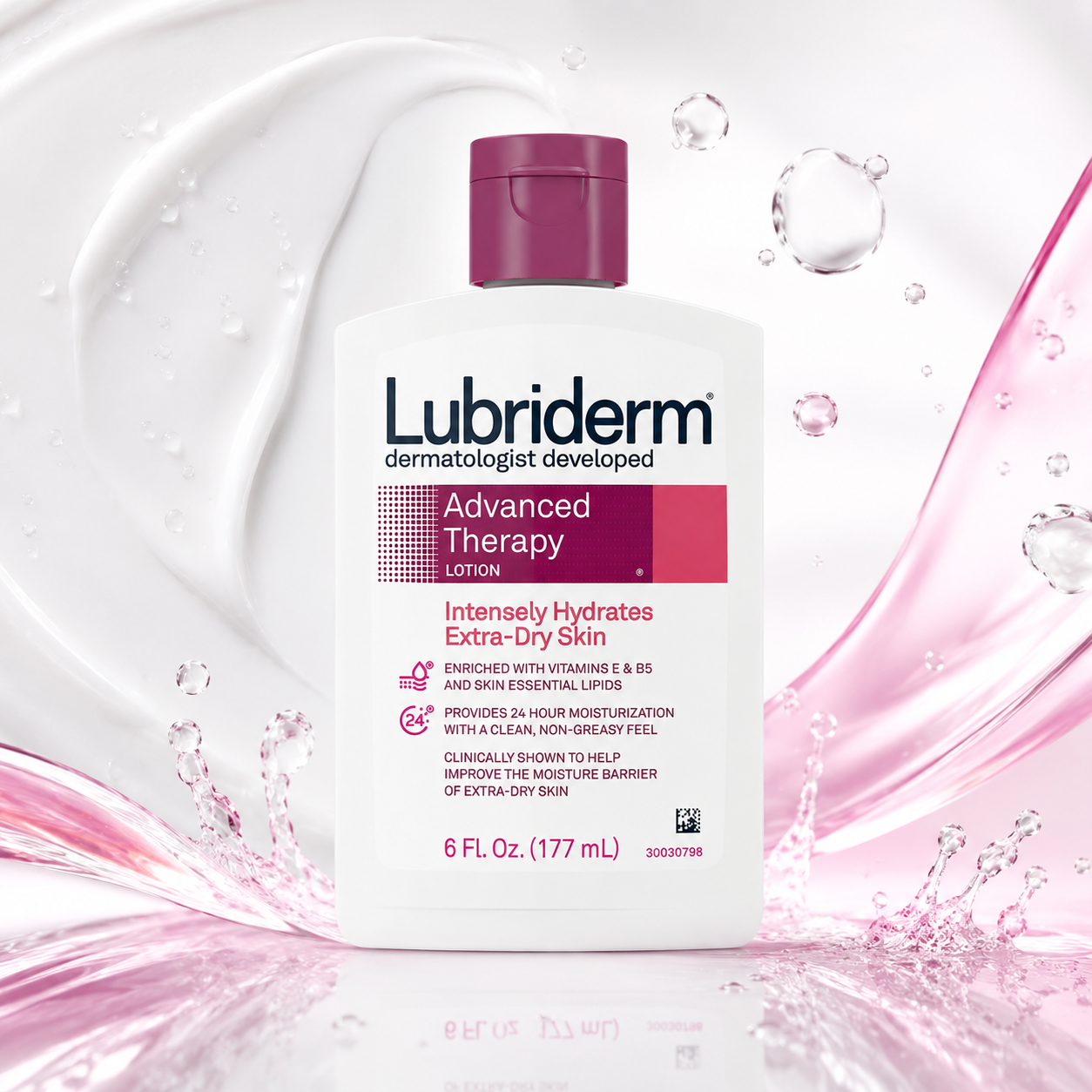 Lubriderm Advanced Therapy Moisturizing Lotion with Vitamins E and B5 Deep Hydration for Extra Dry Skin Non-Greasy Formula 6 fl. oz