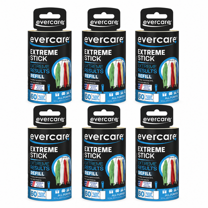 Evercare Lint Roller Refill Picks Up Lint, Dust, Dandruff 60 Layers (Pack of 6)