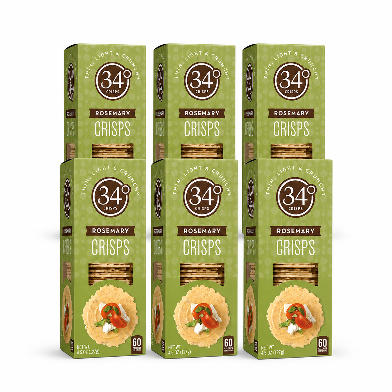 34 Degrees Crisps Rosemary Crisps Thin, Light & Crunchy Rosemary Crisps, 4.5 oz