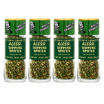 Alessi Herb & Seasoning Grinder, Dipping Spices for Olive Oil, Tip n' Grind Garlic, 0.76 Ounce (Pack of 4)
