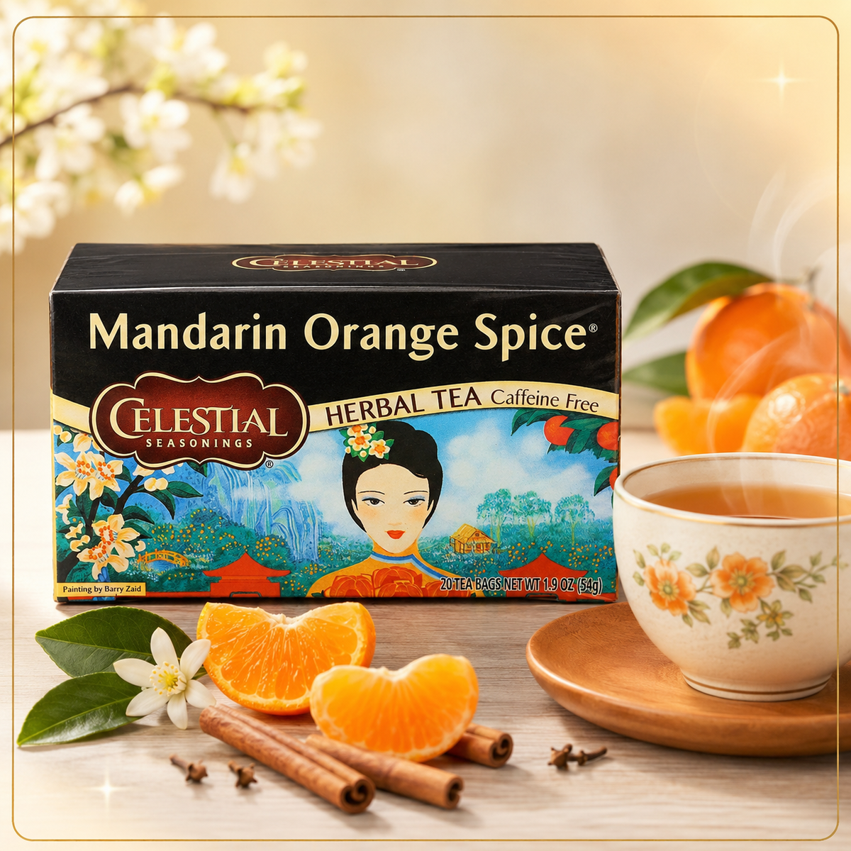 Celestial Seasonings Herbal Tea Mandarin Orange Spice Caffeine Free 20 Tea Bags 1.9 oz