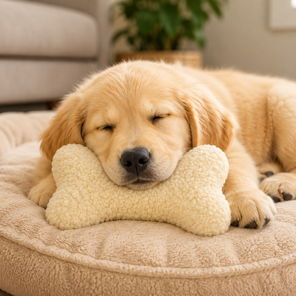 Boss Pet Products Products 08807 Digger's Fleece Plush Characters Cuddly Bone Shape Dog Toy with Squeaker