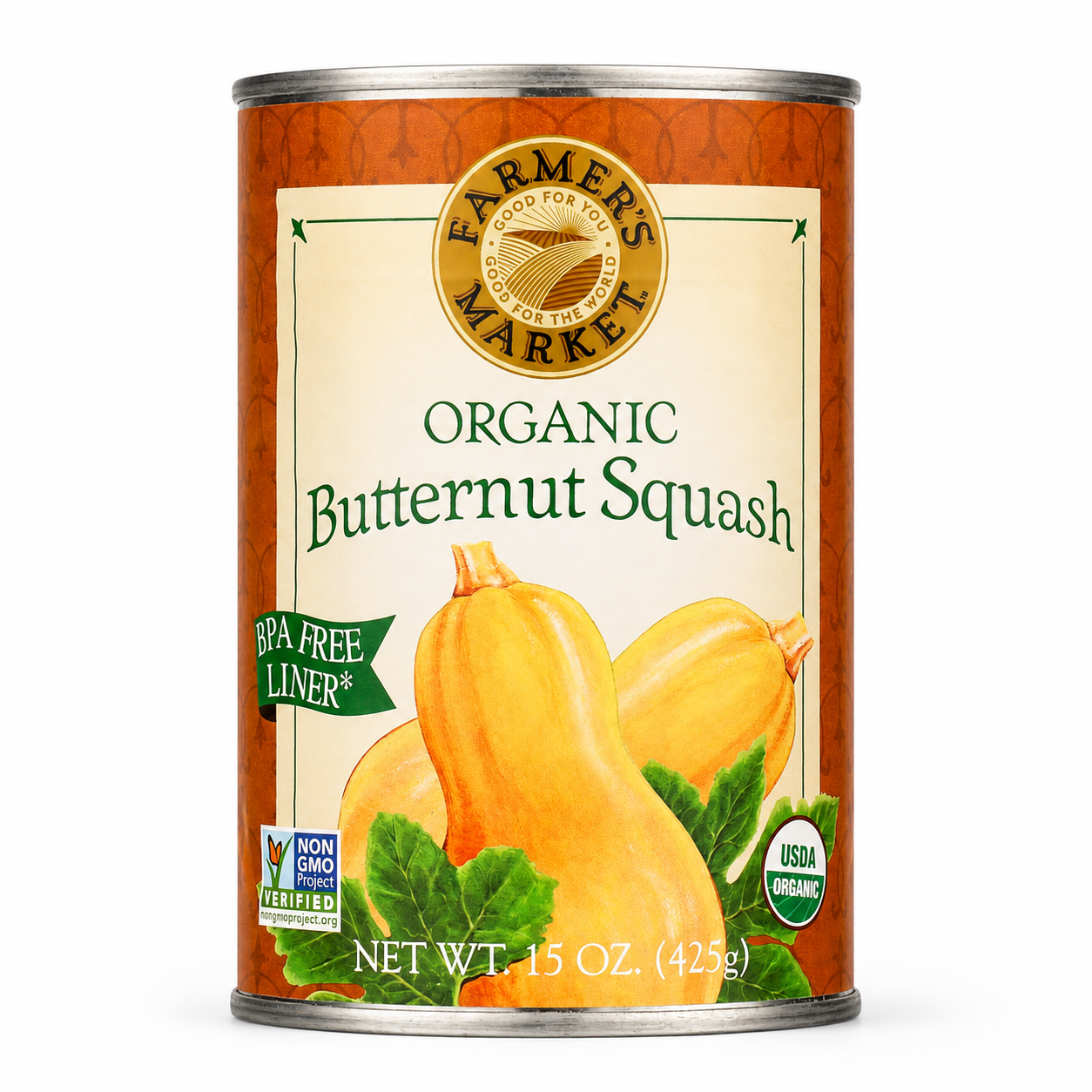 Farmer's Market Organic Canned Butternut Squash Puree 15 oz