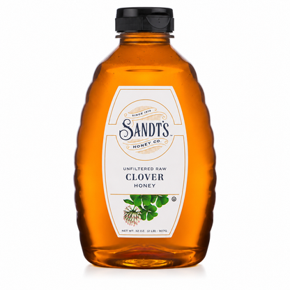 Sandt's Clover Honey Unfiltered Raw Honey Non-GMO Genuine Pure Honey (2 lbs)