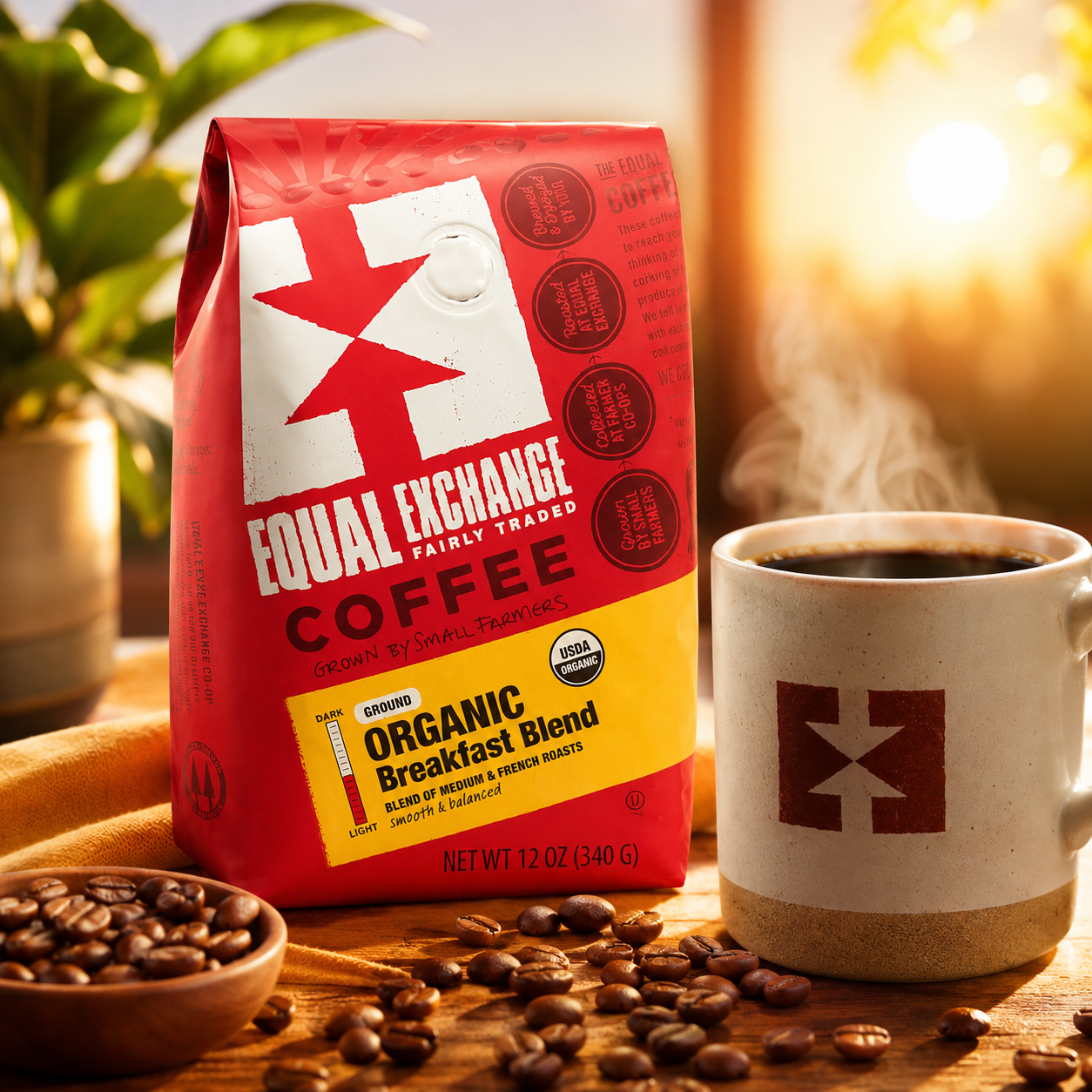 Equal Exchange Organic Ground Coffee Breakfast Blend Drip Coffee 12 oz