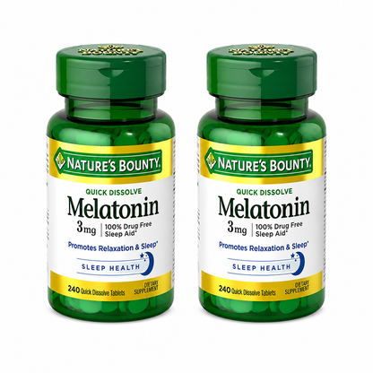 Nature's Bounty Melatonin 3 mg Tablets 120 Tablets (Pack of 2)