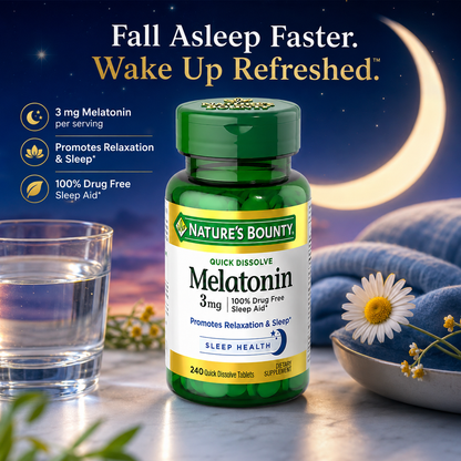 Nature's Bounty Melatonin 3 mg Tablets 120 Tablets (Pack of 2)