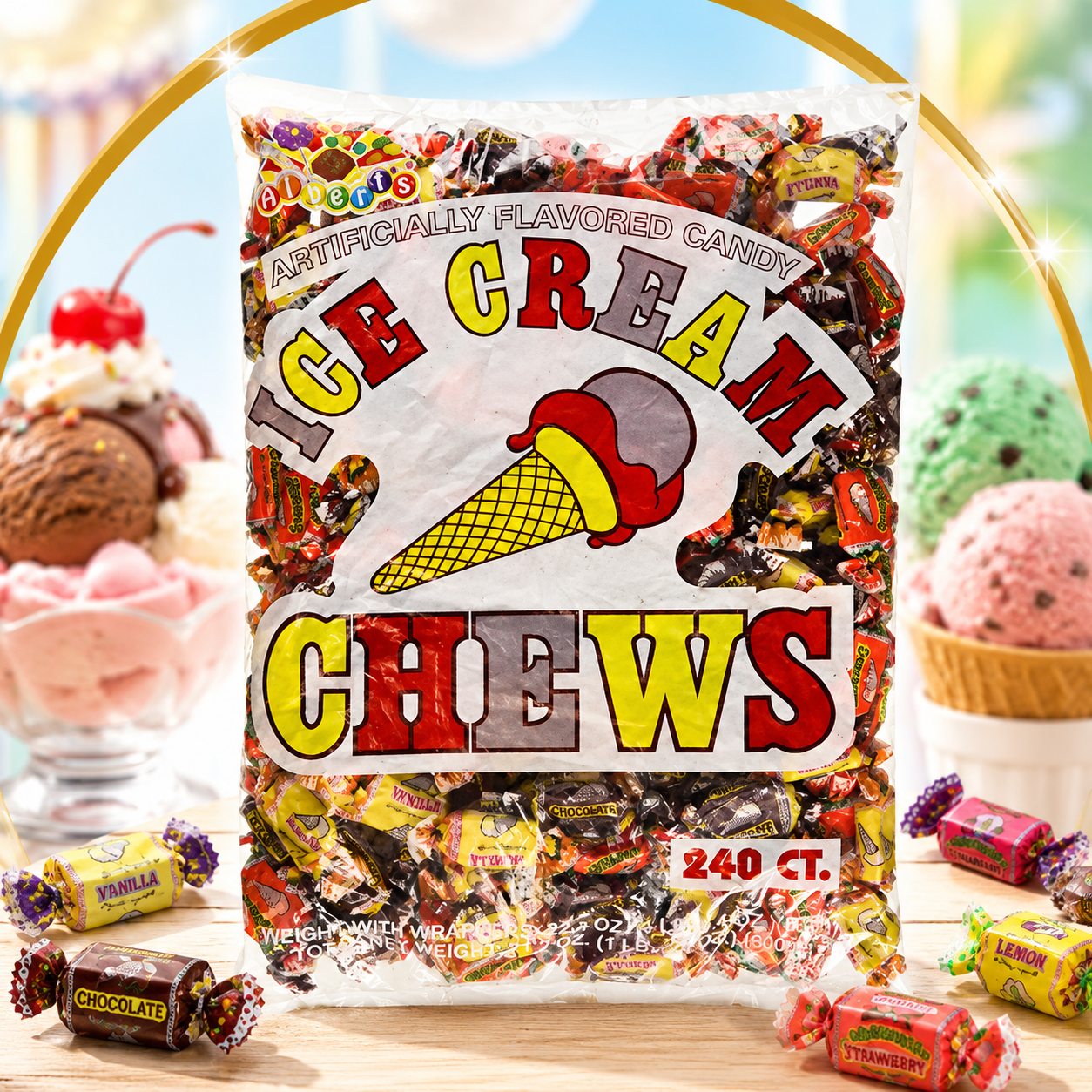 Albert's Chews Ice Cream 240 Piece Bag