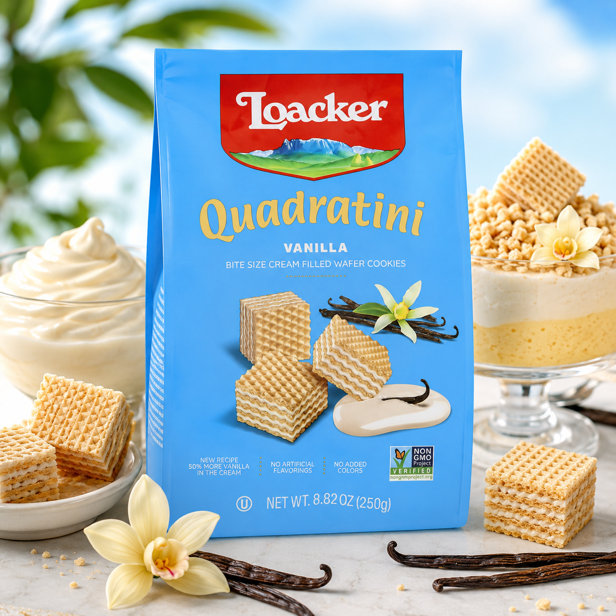Loacker Quadratini Vanilla Wafer Cookie Pack 8.8 oz