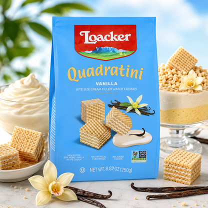 Loacker Quadratini Vanilla Wafer Cookie Pack 8.8 oz