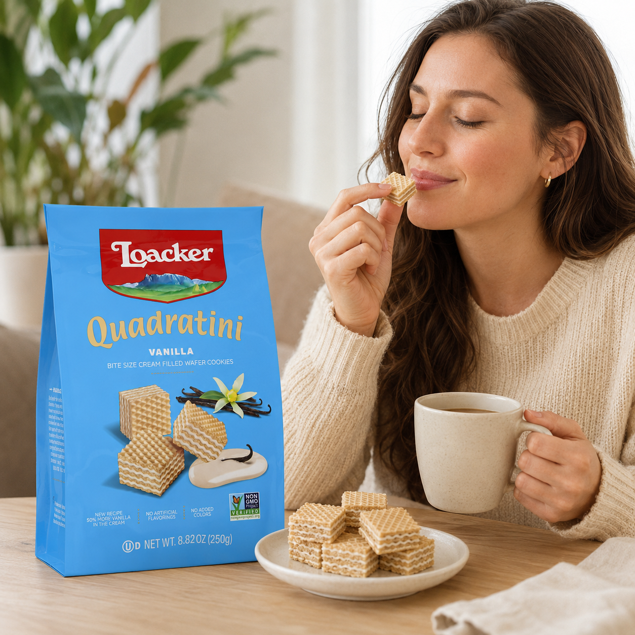 Loacker Quadratini Vanilla Wafer Cookie Pack 8.8 oz