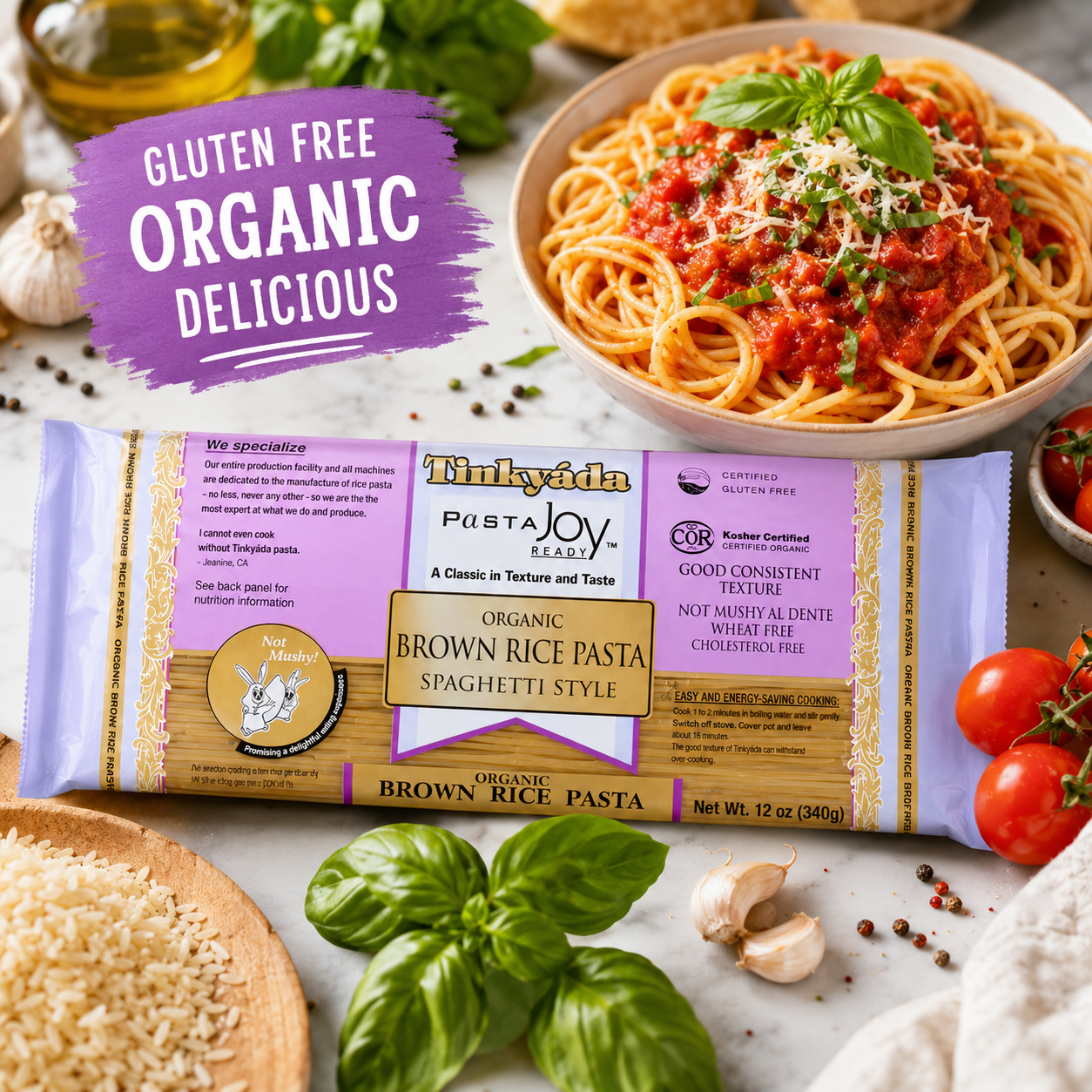 Tinkyada Brown Rice Pasta, Spaghetti, Organic, 12-Ounce (Pack of 6)