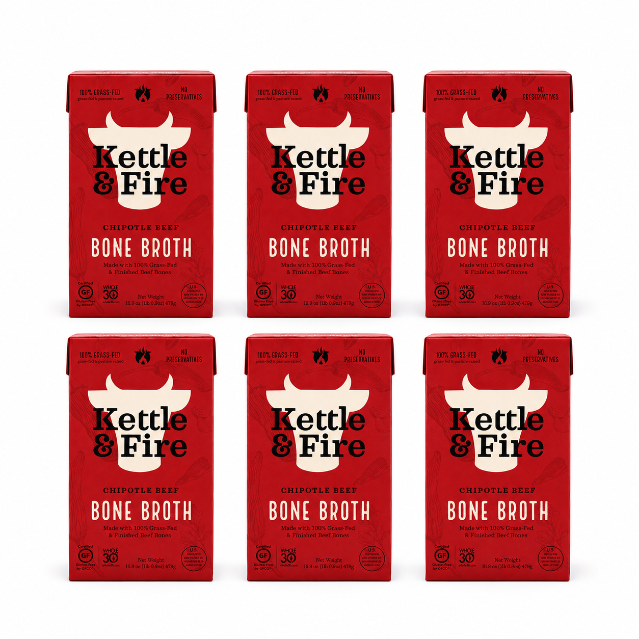 Kettle & Fire Chipotle Beef Bone Broth Keto Paleo Whole 30 Approved Gluten Free High in Protein and Collagen