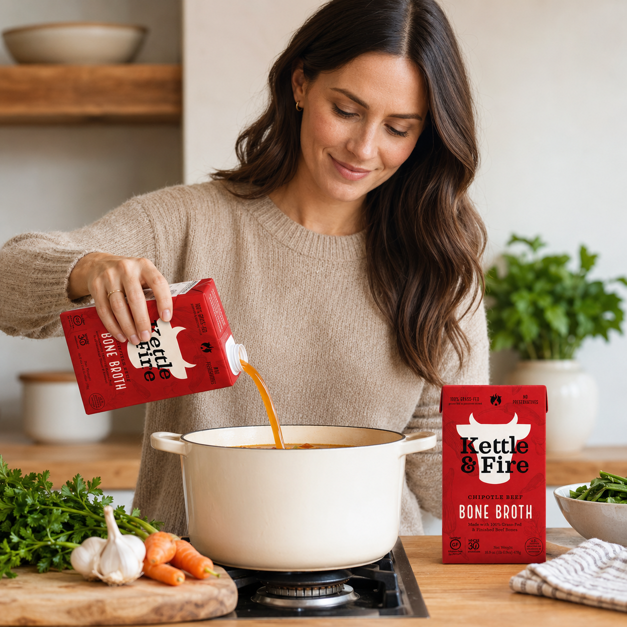 Kettle & Fire Chipotle Beef Bone Broth Keto Paleo Whole 30 Approved Gluten Free High in Protein and Collagen