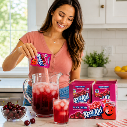 Kool-Aid Black Cherry Flavored Unsweetened Caffeine Free Powdered Drink Mix 0.13 oz