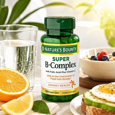 Nature's Bounty B-Complex with Folic Acid Plus Vitamin C Tablets 150 Count (Pack of 4)