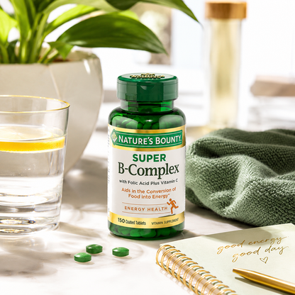 Nature's Bounty B-Complex with Folic Acid Plus Vitamin C Tablets 150 Count (Pack of 4)