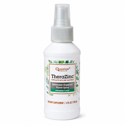 Quantum Health TheraZinc Oral Spray Zinc Immune Support Throat Relief 4 Oz