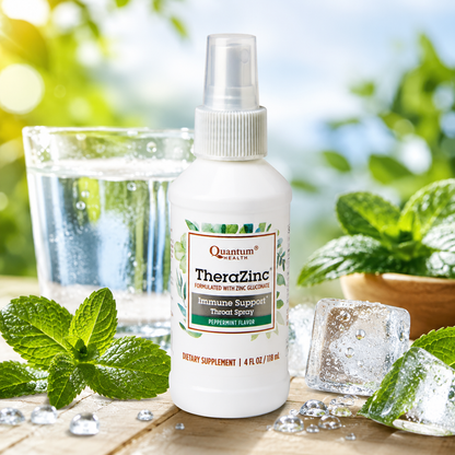 Quantum Health TheraZinc Oral Spray Zinc Immune Support Throat Relief 4 Oz
