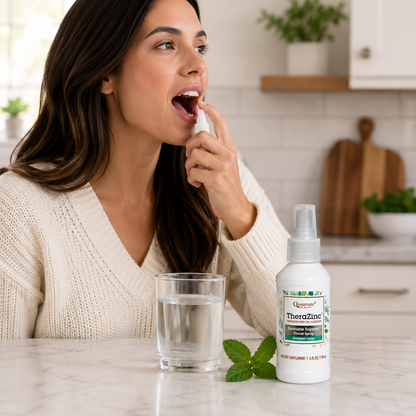 Quantum Health TheraZinc Oral Spray Zinc Immune Support Throat Relief 4 Oz