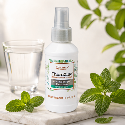 Quantum Health TheraZinc Oral Spray Zinc Immune Support Throat Relief 4 Oz